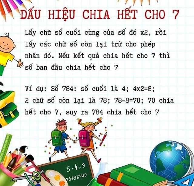 7. Các mẹo kiểm tra chia hết cho 7 nhanh chóng