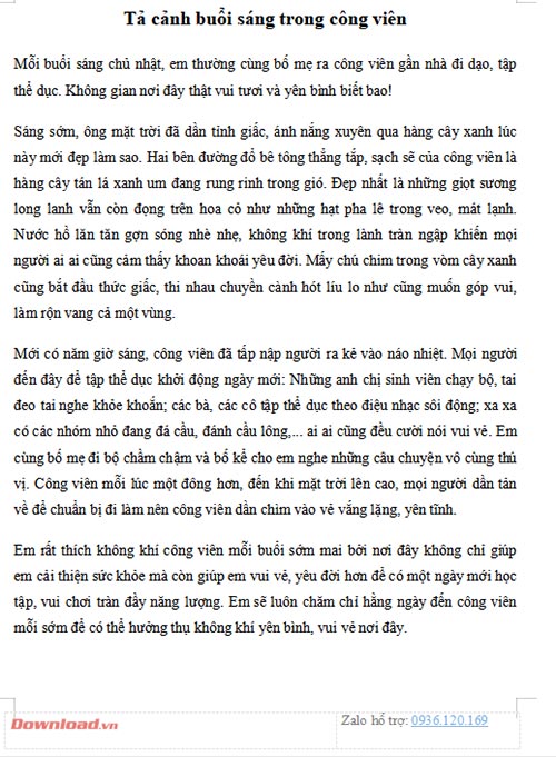 Những Bài Văn Tả Công Viên Hay Nhất: Khám Phá Cảm Xúc và Cảnh Sắc Thiên Nhiên