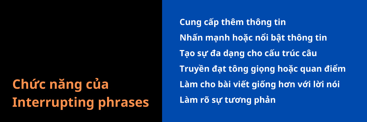 What are Interrupting Phrases? Function, usage & exercises