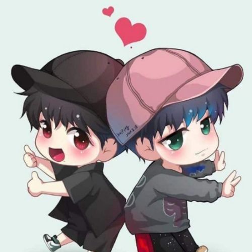 Ảnh đại diện đôi BFF anime chibi dễ thương phù hợp cho cả nam và nữ