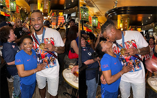 Simone Biles' husband shocks by showing off his wife's gold medal