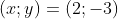 left( x; y 
ight) = left( 2; -3 
ight)