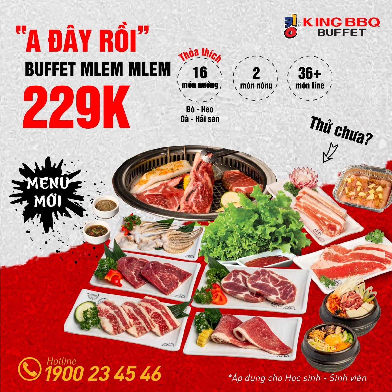 QUẦY BUFFET LẨU NƯỚNG ĐA DẠNG TẠI CHI NHÁNH KING BBQ AEON MALL