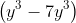 left( {{y^3} - 7{y^3}} 
ight) + left( { - {x^2} + 15{x^2}} 
ight) + 7xy + left( { - 2 - 43} 
ight)\