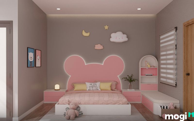 phòng ngủ hiện đại cho bé gái 5 tuổi
