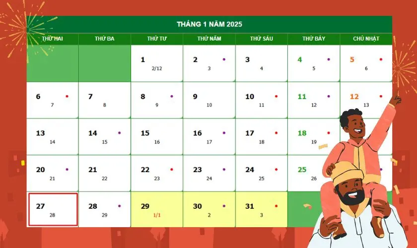 28 Tết rơi vào thứ mấy? Ngày 28 Tết năm 2025 tương ứng với ngày nào