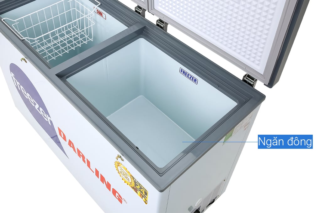 Tủ đông mát gồm 2 ngăn rộng rãi