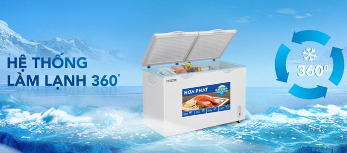 Hòa Phát 2 ngăn 2 cánh HPF BN6205 có hệ thống làm lạnh 360 độ
