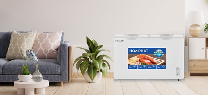 tủ đông Hòa Phát 2 ngăn 2 cánh HPF BN6205 có kiểu dáng hiện đại, sang trọng