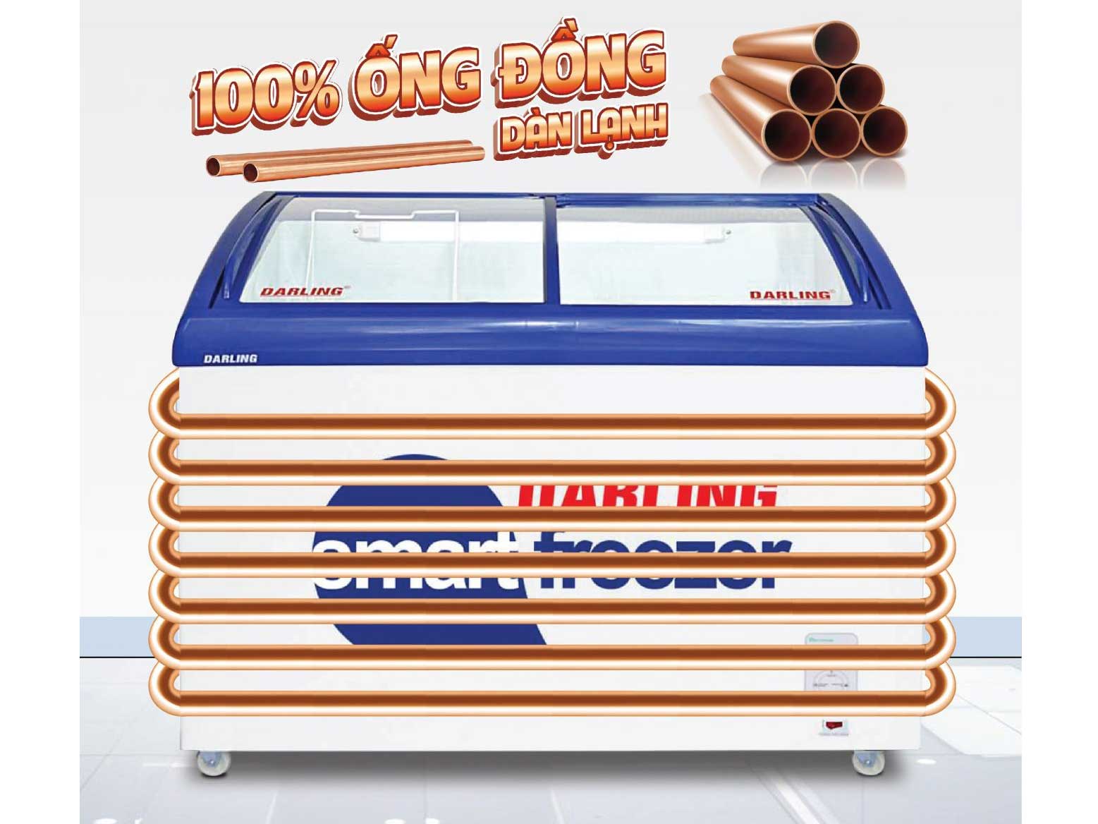 Tủ kem dùng dàn lạnh 100% ống đồng