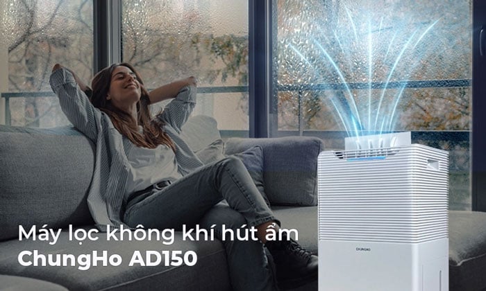 máy hút ẩm ChungHo AD150 có thiết kế hiện đại, sang trọng