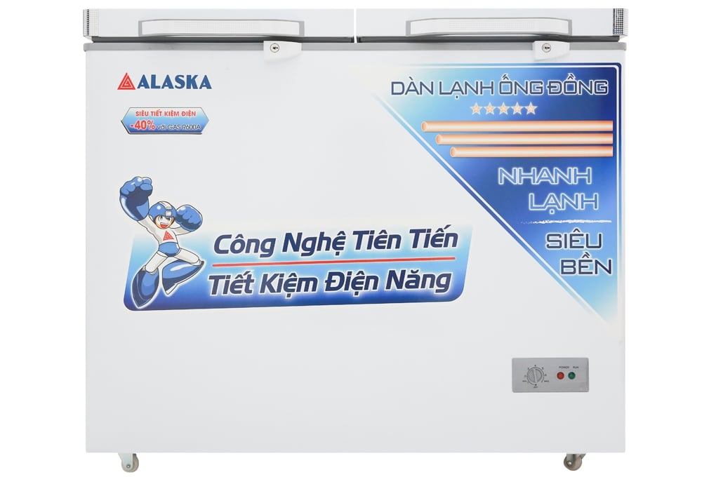 Tủ đông 2 ngăn Alaska 250 lít BCD-3068C màu trắng