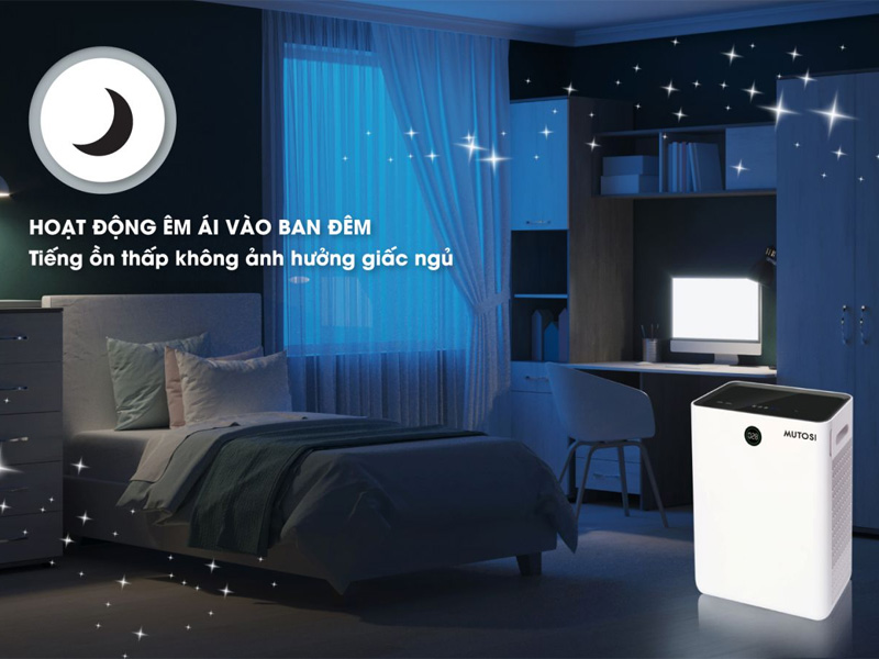 Máy lọc không khí Mutosi MAP-801H-UV hoạt động êm ái