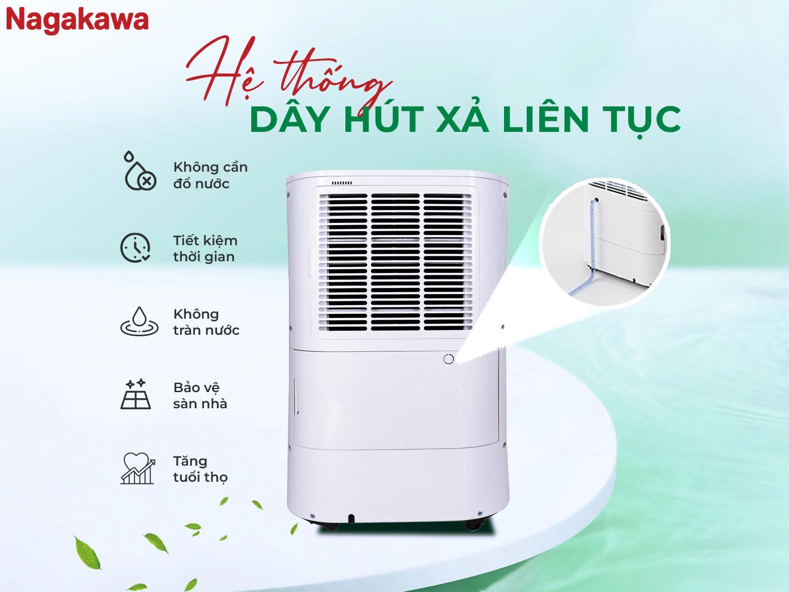 Nagakawa NAD8569 có dây hút xả liên tục