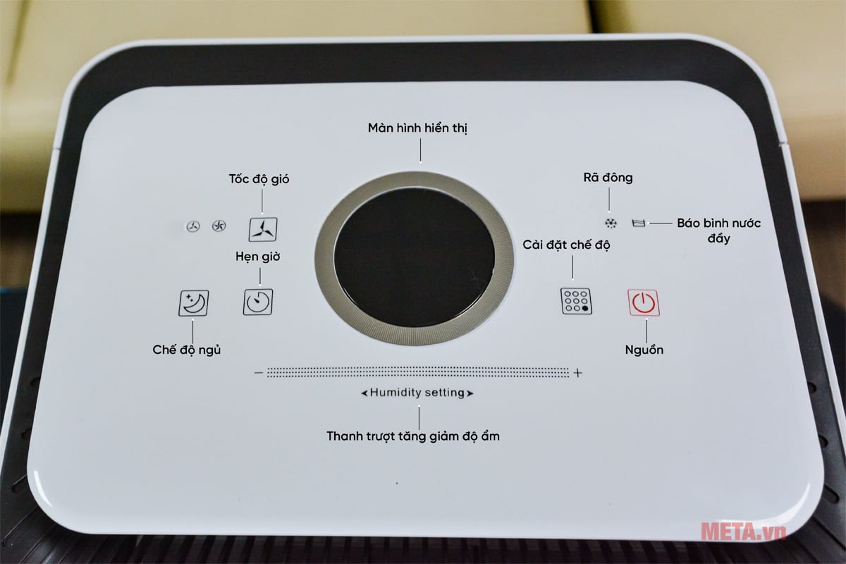 Bảng điều khiển máy hút ẩm Nanoco NDH163 cảm ứng