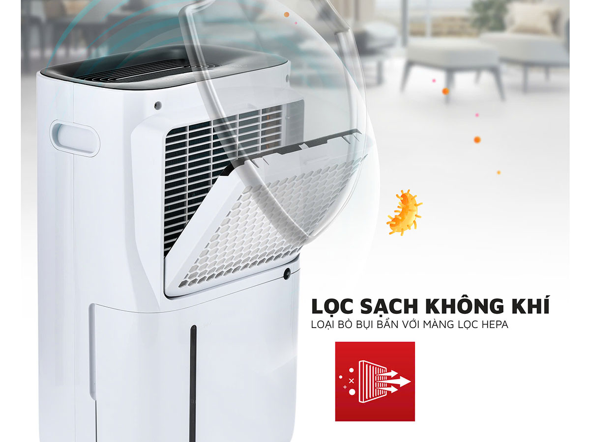 Máy hút ẩm Saiko lọc không khí bằng lõi Hepa