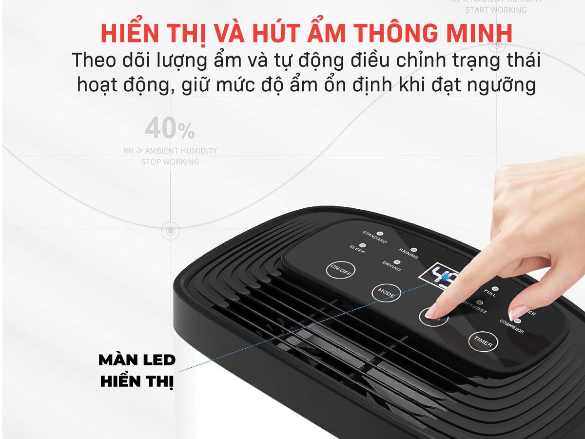 Hiển thị và hút ẩm thông minh