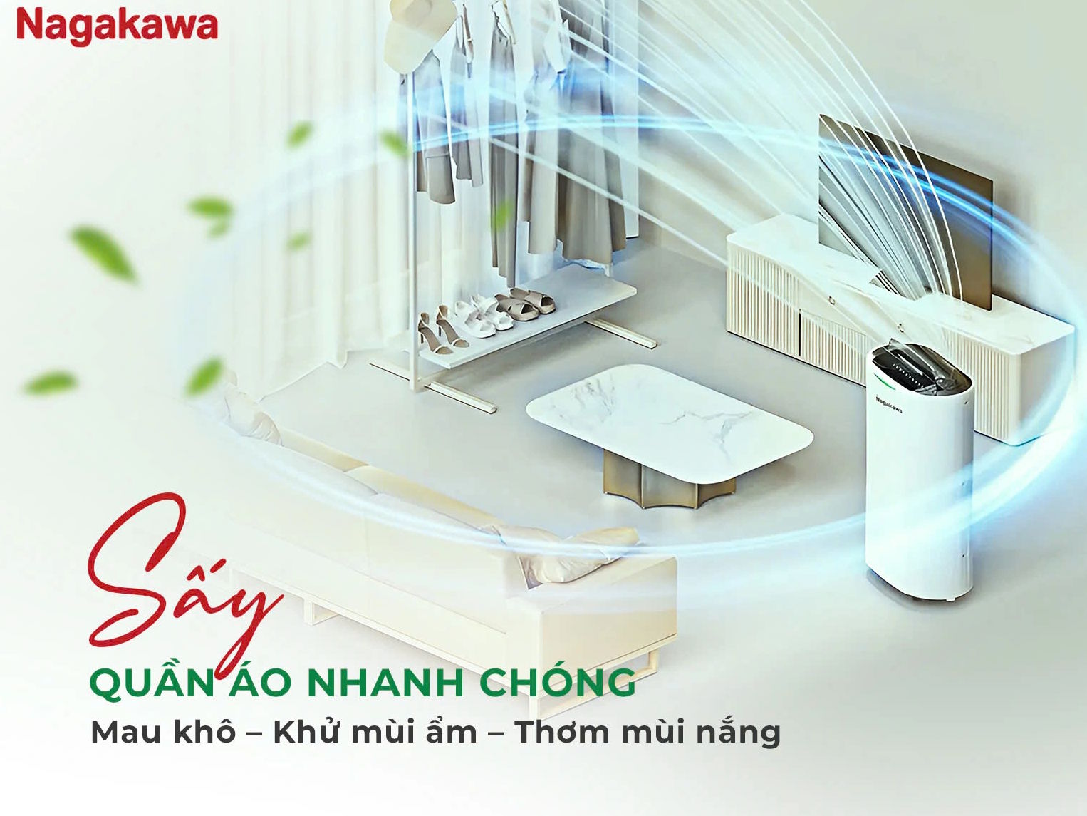 NAD8569 sấy quần áo nhanh chóng