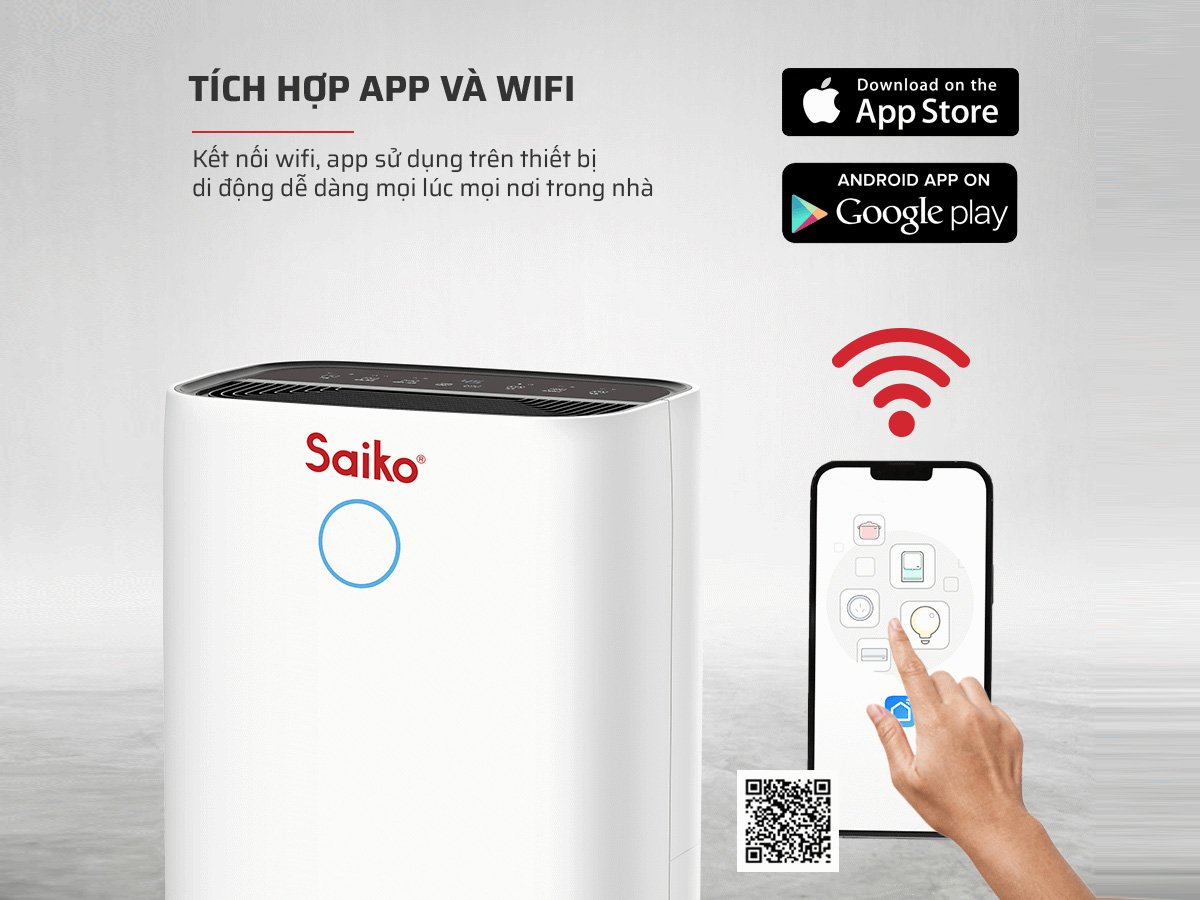 Kết nối thông minh tích hợp Wifi và app