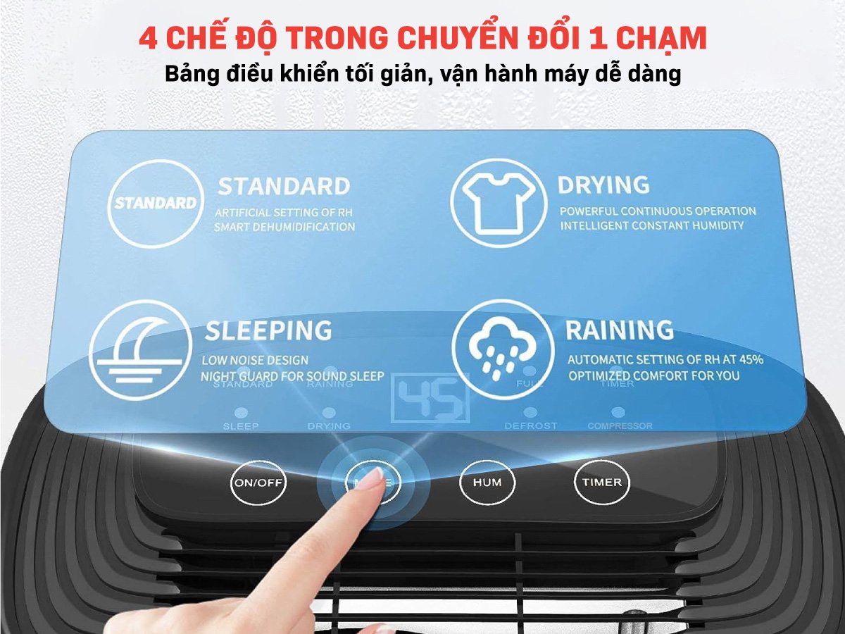 4 chế độ hút ẩm