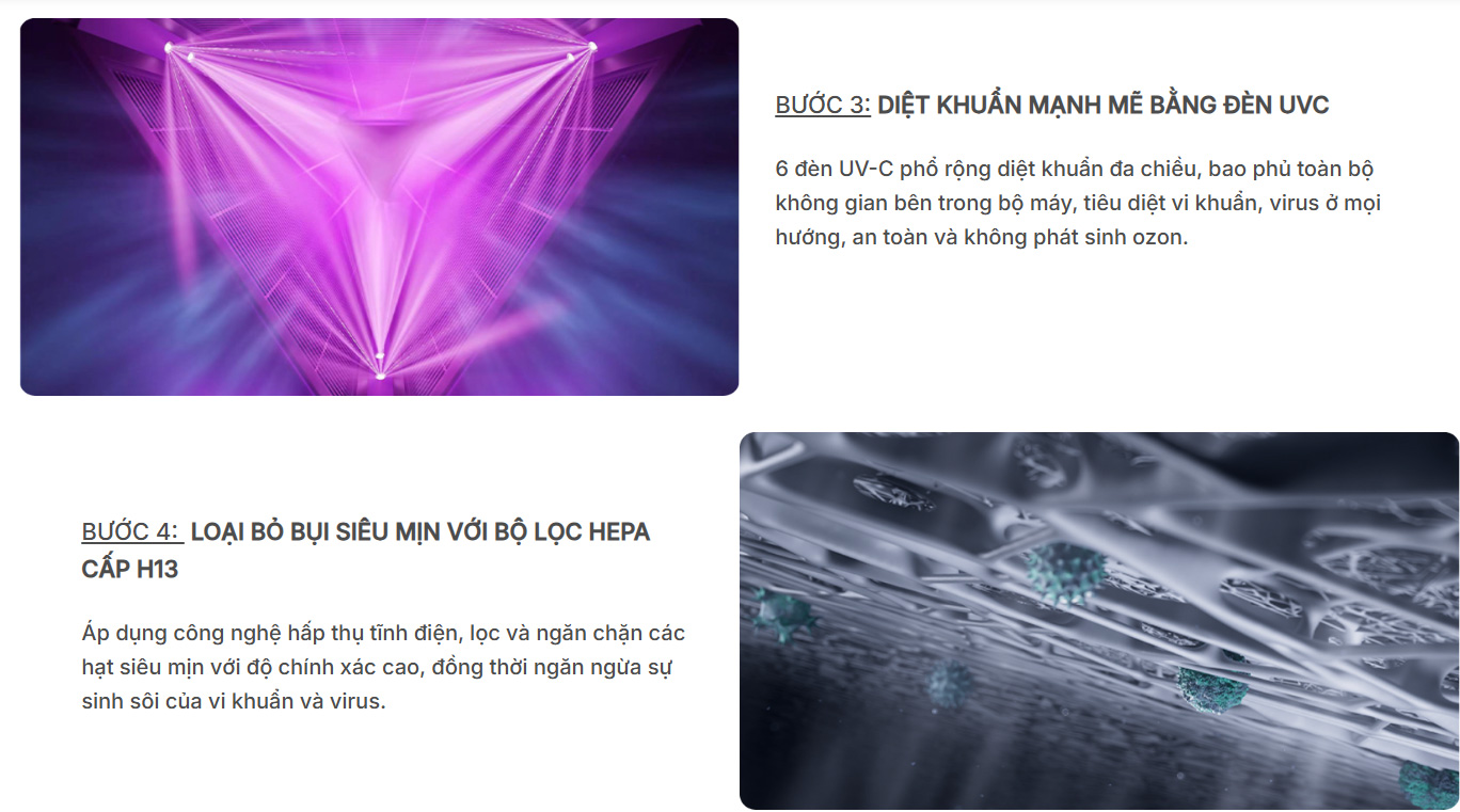 Máy lọc không khí diệt khuẩn bằng tia UVC