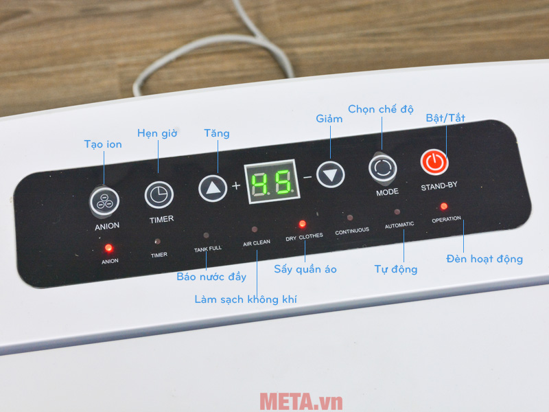 Chi tiết bảng điều khiển Máy hút ẩm Olmas OS-16L