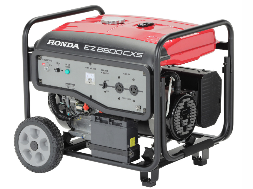 Máy phát điện EZ6500CXS R của Honda được trang bị động cơ 4 thì bền bỉ, mạnh mẽ