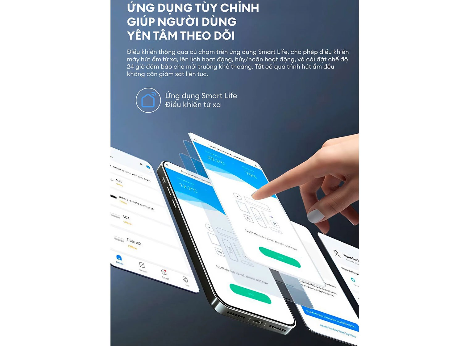 Máy hút ẩm Lumias điều khiển được bằng điện thoại