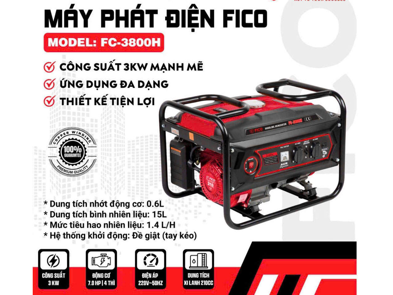 Máy phát điện Fico FC-3800H