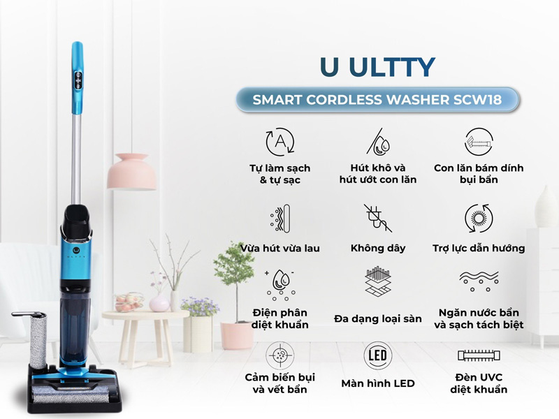 Tính năng nổi bật của máy hút bụi lau nhà U Ultty SCW18