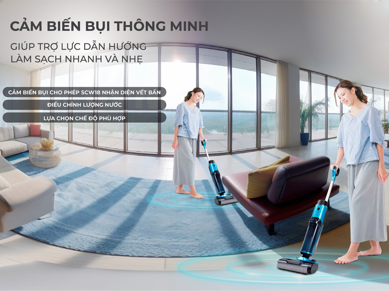 Máy hút bụi U Ultty SCW18 có cảm biến thông minh nhận diện độ bẩn