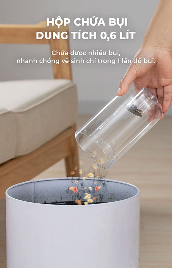 Máy hút bụi cầm tay có dung tích chứa bụi 600ml