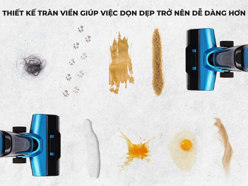 Máy hút bụi U Ultty SCW18 thiết kế con lăn tràn viền giúp dọn dẹp tốt hơn