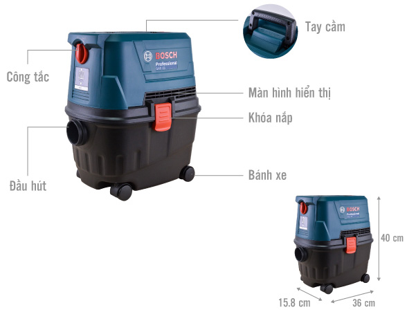 Cấu tạo của máy hút bụi công nghiệp GAS 15 - 06019E50K0