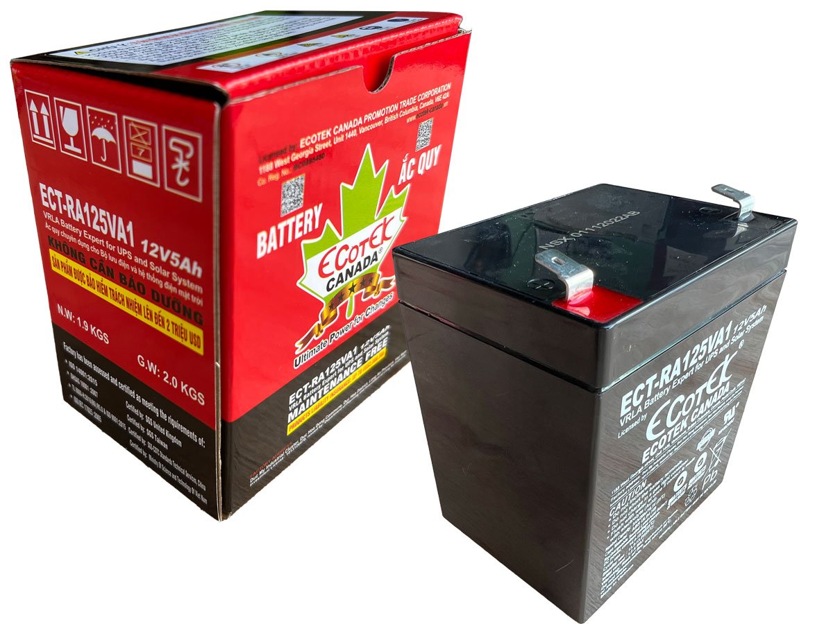 Ắc quy Ecotek ECT-RA125VA1 (12V, 5Ah)