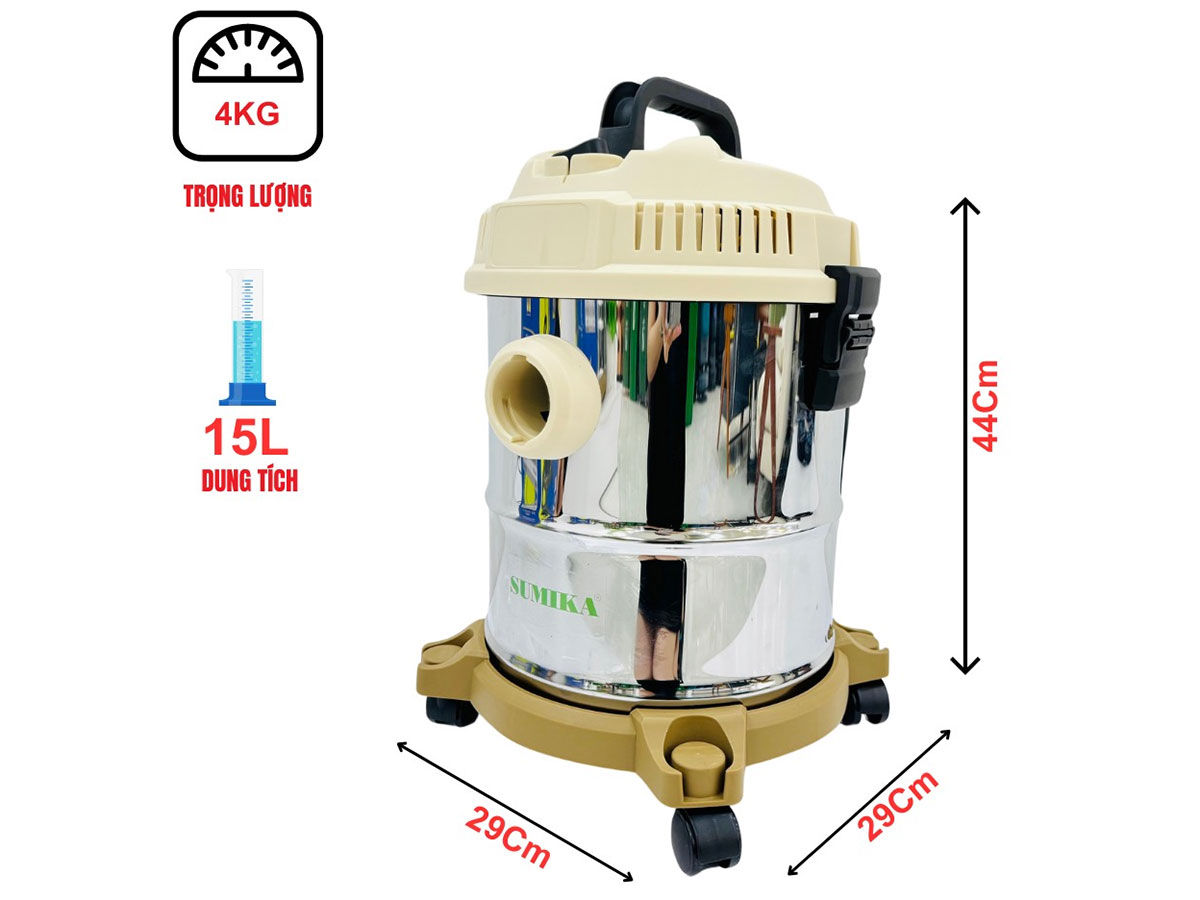 Máy hút bụi có thùng chứa làm từ inox