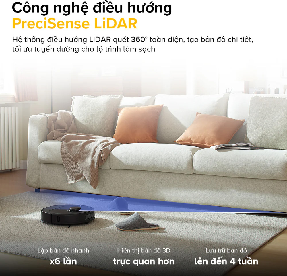 Công nghệ điều hướng PreciSense LiDAR - Quét toàn diện