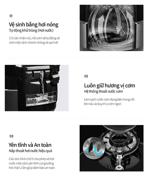 Tính năng của nồi cơm điện cao tần Cuckoo