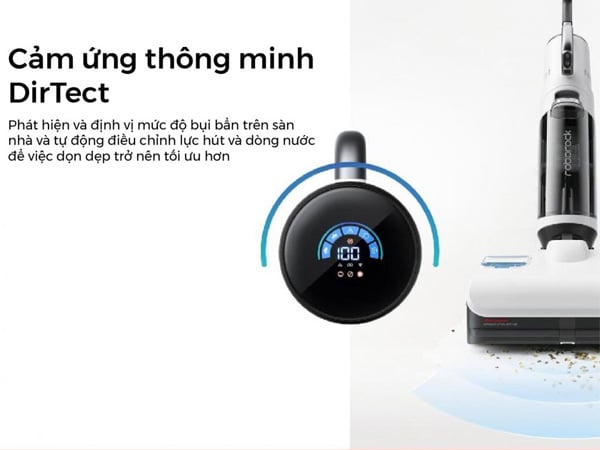 Máy hút bụi Roborock Dyad Pro Combo trang bị cảm biến phát hiện và định vị mức độ bẩn