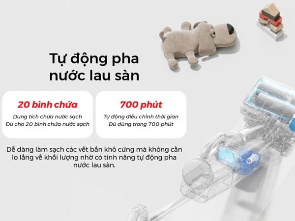 Máy có tính năng tự pha nước lau sàn