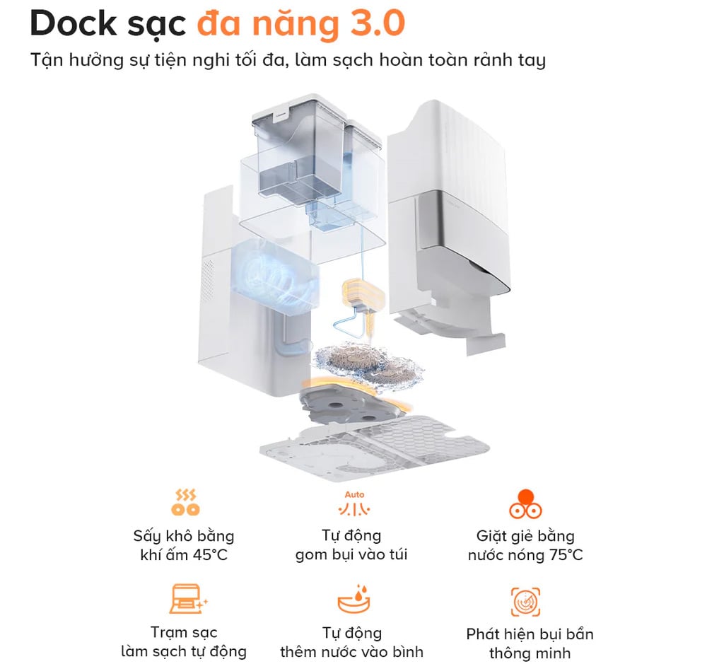 Trạm sạc đa năng 3.0 – Làm sạch hoàn toàn rảnh tay
