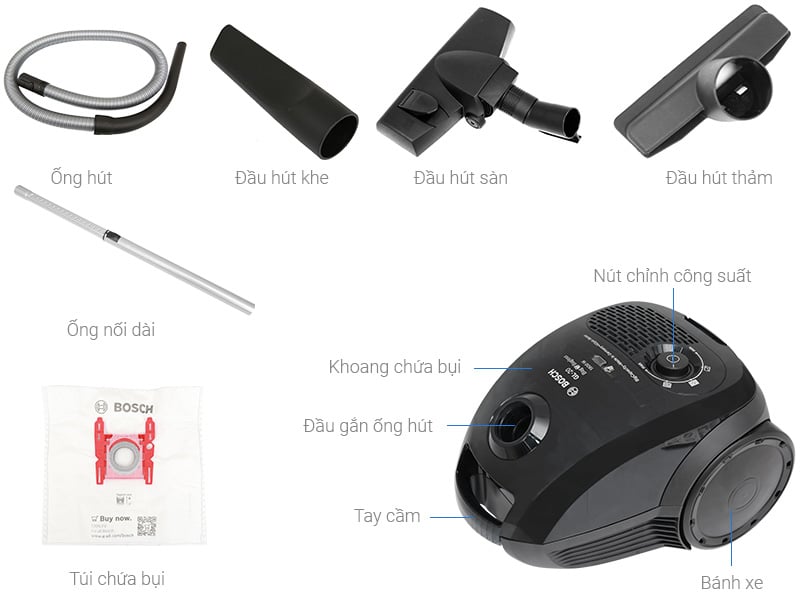 Chi tiết máy hút bụi Bosch BGN21800