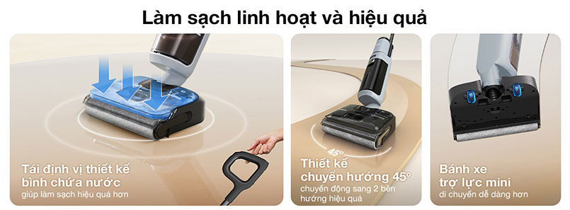 Máy hút bụi cầm tay có bánh xe trợ lực