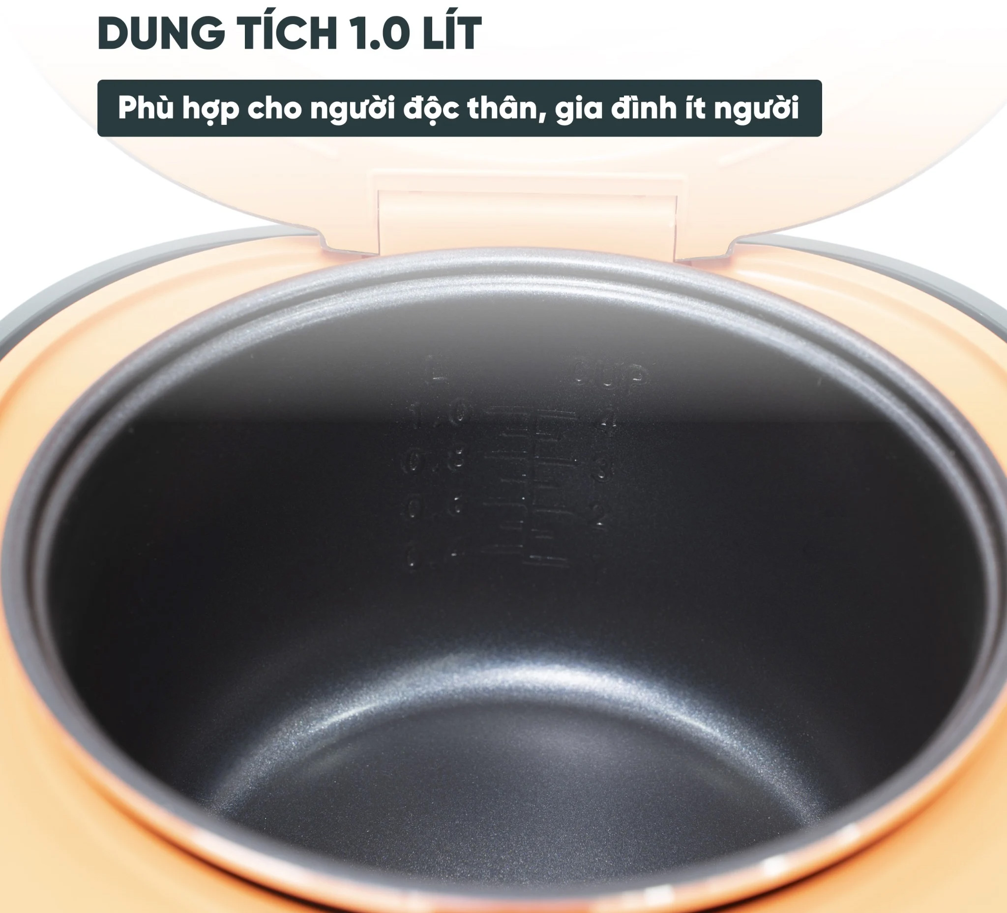 Dung tích 1 lít – Phù hợp cho gia đình nhỏ, người độc thân