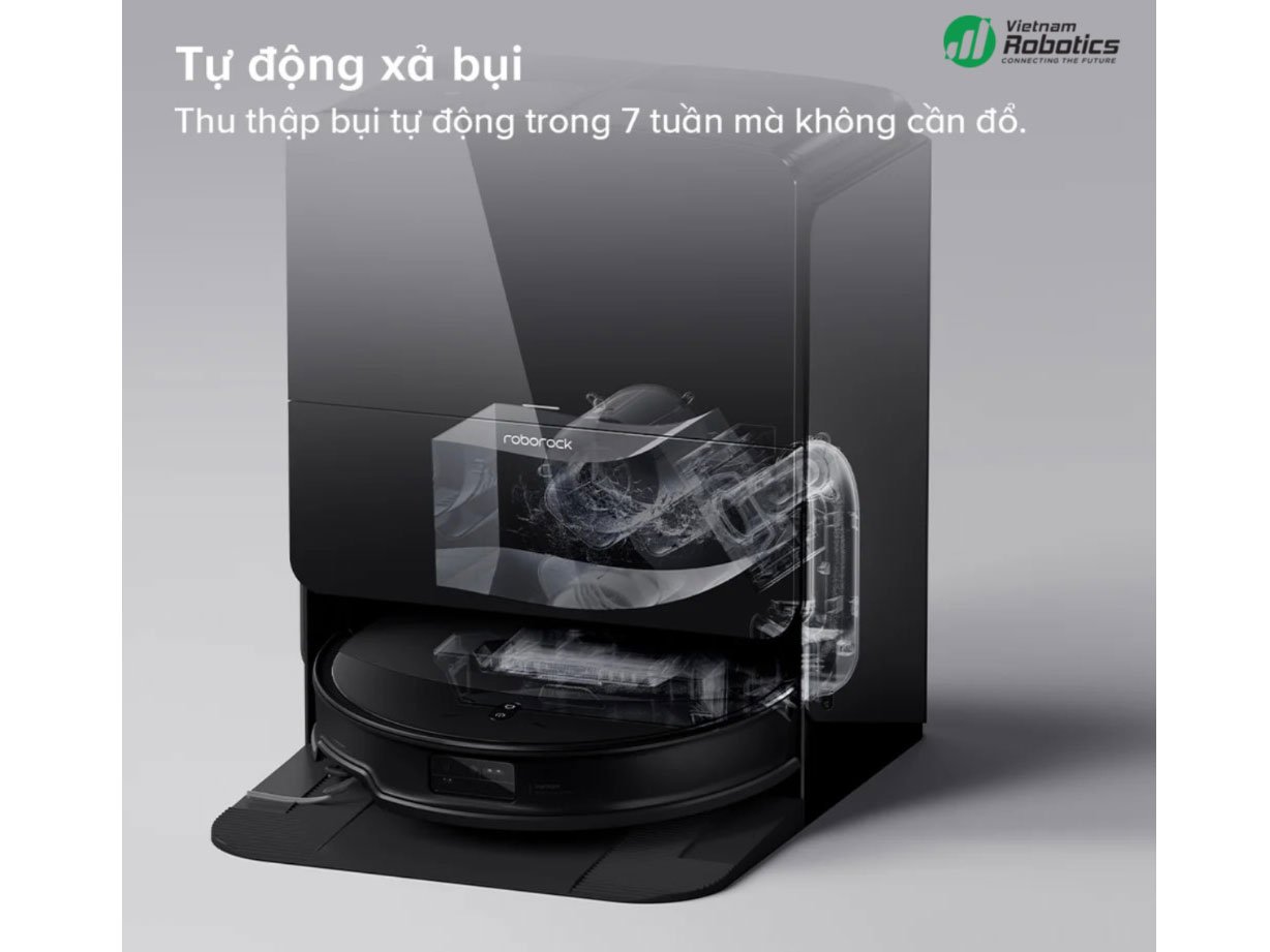 Robot hút bụi Roborock sẽ tự động xả bụi