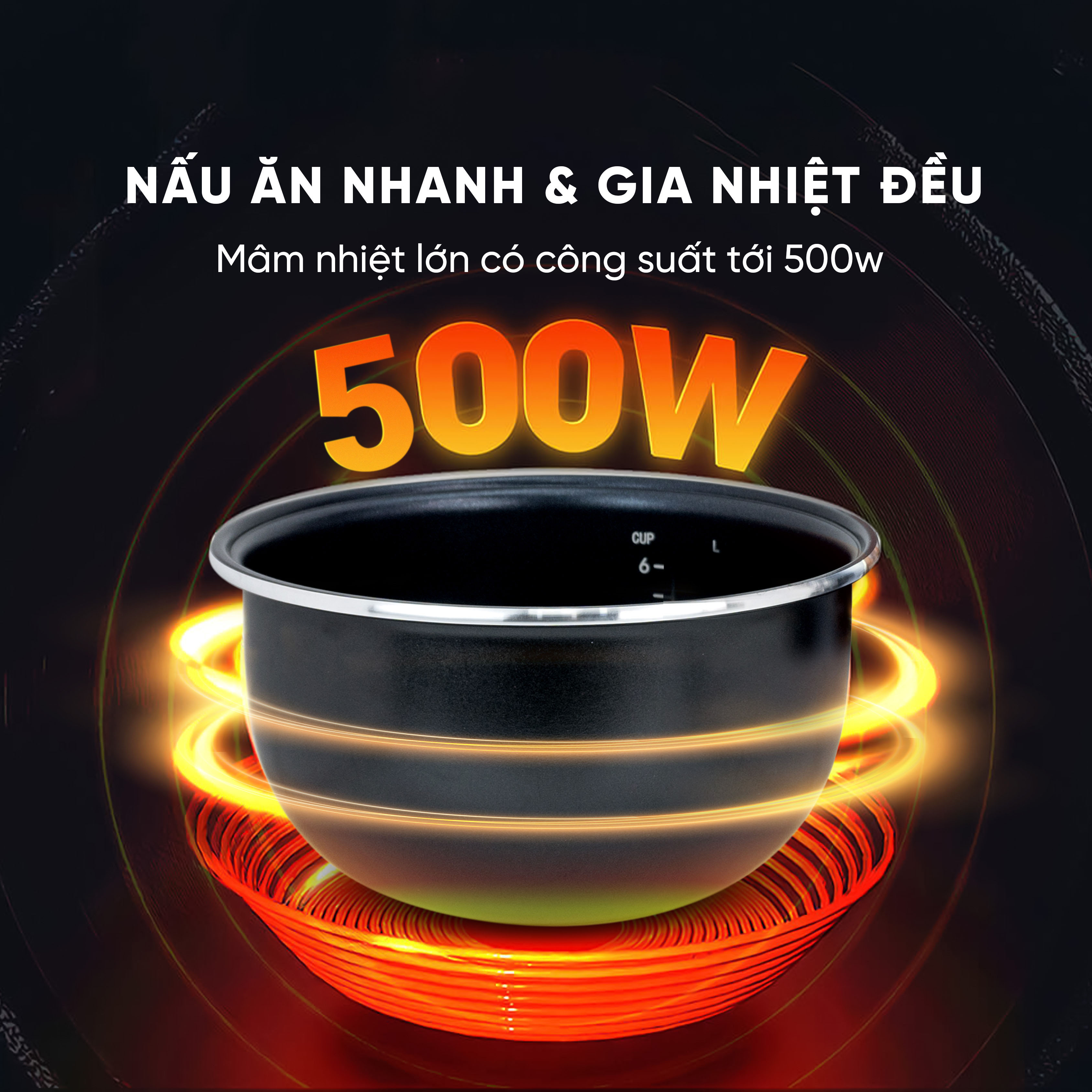 Mâm nhiệt cong tăng năng suất nấu