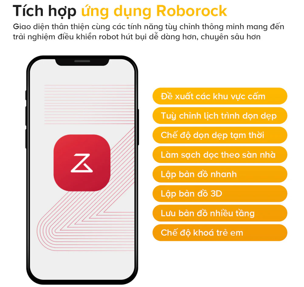 Điều khiển linh hoạt qua ứng dụng Roborock