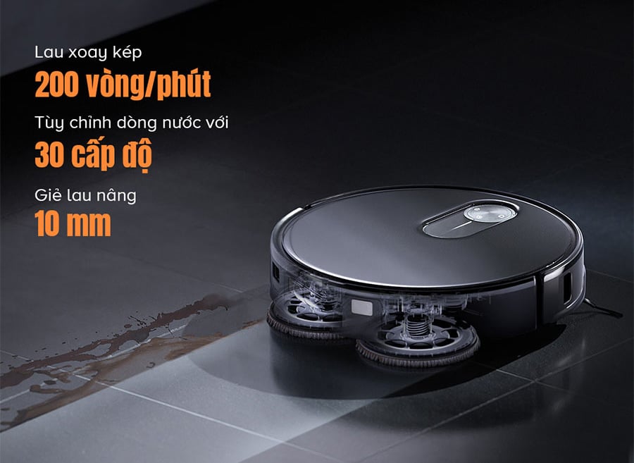 Hệ thống lau xoay kép – Tăng ma sát, sạch sâu hơn