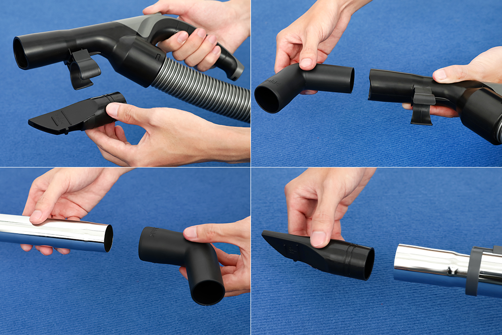 Máy hút bụi Panasonic MC-CL607RN49 đi kèm nhiều đầu hút