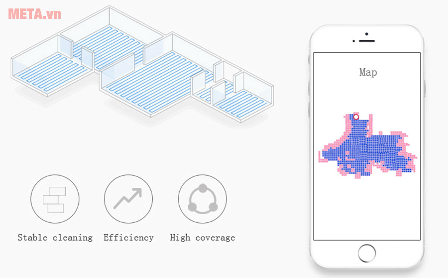 Robot hút bụi lau nhà thông minh Probot Nelson A3S có khả năng vẽ ra hệ thống bản đồ